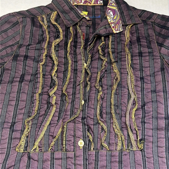 7 for all Mankind Button Down‎ Ruffle Front Long Sleeve Shirt Size Small Cotton - Picture 7 of 7